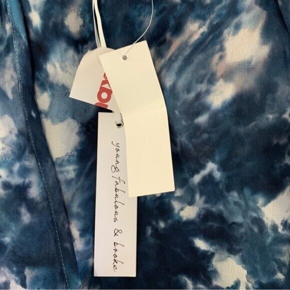 Young Fabulous And Broke Tie Dye Wrap Blouse Long Sleeve Boho XS Blue NWT - Picture 7 of 8